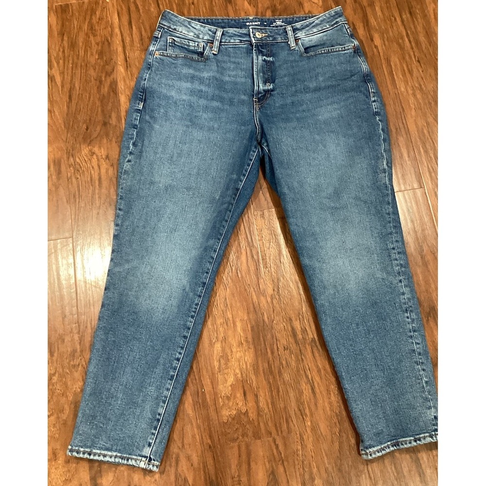 Old Navy Curvy Hi O.G Straight Blue Jeans Womens Size 14